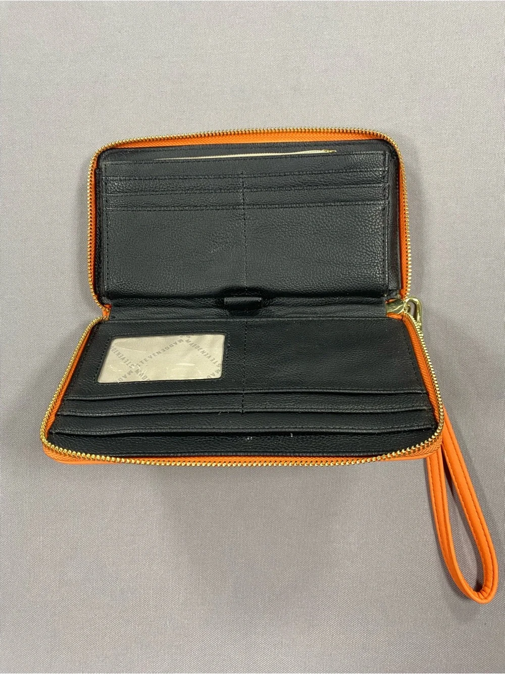Steve Madden Orange Wristlet with Gold Bar
